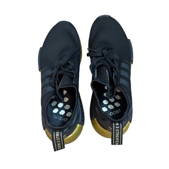 Adidas Nmd_r1 Sneakers Black Carbon Gold Men's 11.5 Lightweight PrimeKnit - Picture 3 of 6